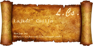Lajkó Csilla névjegykártya